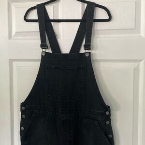 Black jean overalls